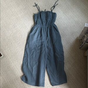 Treasure & Bond Blue Chambray Jumpsuit with Relaxed Fit